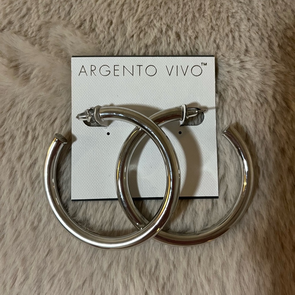 Argento Vivo silver hoops